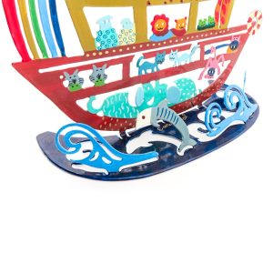 Laser-Cut Noah's Ark Hanukkah Menorah