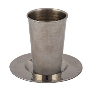 Hammered Stainless Steel Kiddush Cup