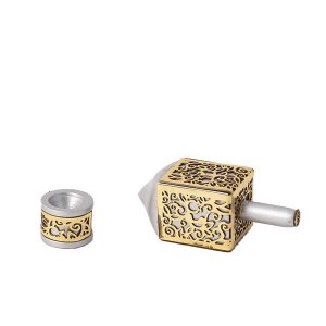 Small Dreidel with Pomegranates Cutout in Copper