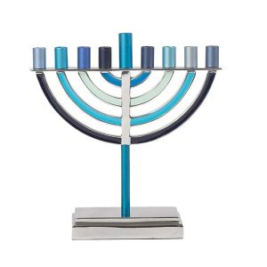 Large Classic Hanukkah Menorah in Blue