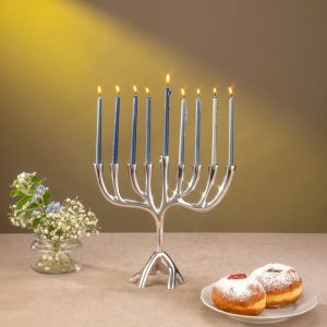 Large Tree of Life Hanukkah Menorah, 26 cm