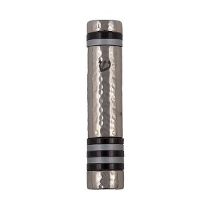 Mezuzah Case with Rings in Black, 12 cm