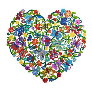 Small Laser-Cut Metal Heart - Butterflies