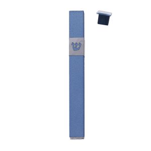 Shin Mezuzah Case in Blue