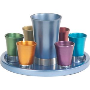 Colorful Aluminum Kiddush Set