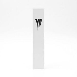 White Metal Mezuzah Case with a Cut-Out Shin