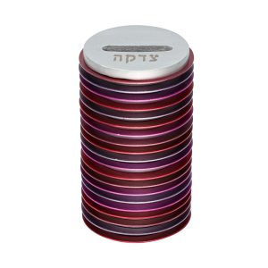 Burgundy Disc Tzedakah Box