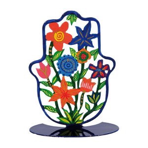 Medium Standing Hamsa with Large Flowers