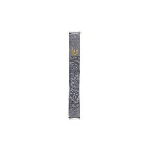 Mezuzah Case 8 cm, Shiny Hammered Finish