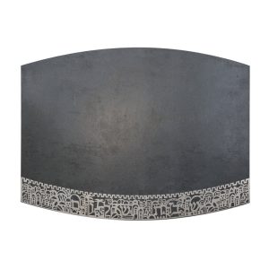 Gray Porcelain Challah Board with Jerusalem Skyline