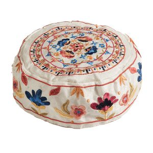 Fully Embroidered Kippah with Flowers