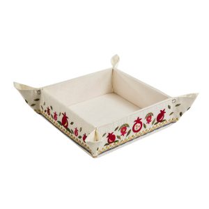 Foldable Fabric Tray, Pomegranates
