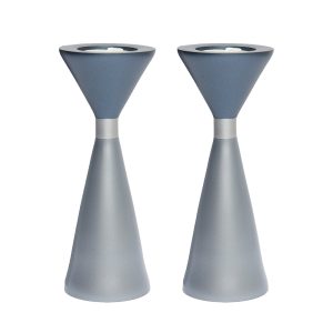 Reversible Shabbat Candlesticks in Gray