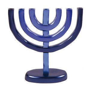Seven-Branch Menorah in Blue