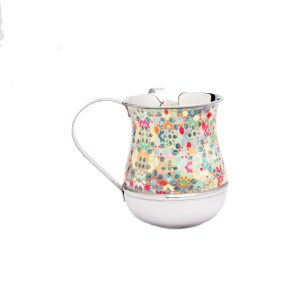 Metal Netilat Yadayim Cup (Wash Cup) with Abstract Colorful Pattern