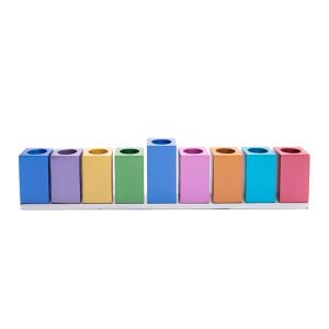 Colorful Cubes Hanukkah Menorah