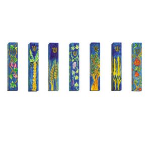 Set of 7 Seven Species Mezuzah Cases - Large