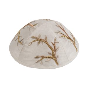 Embroidered Kippah with a Tree of Life, Gold