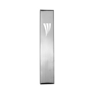 Silver Metal Mezuzah Case with a Cut-Out Shin