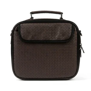 Compact Chocolate-Brown Tallit and Tefillin Suitcase - Woven Design with One Dedicated Compartment for Rashi Tefillin
