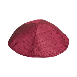 Poly Silk Kippah, Burgundy