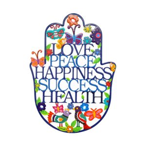 Hamsa with English Blessings - Love, Peace, Health