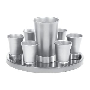 Kiddush Set in Silver Aluminum