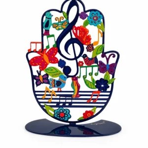 Large Metal Stand - Hamsa with Music Motif