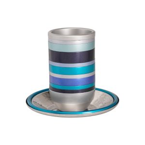 Kiddush Cup Fully Covered in Blue Rings