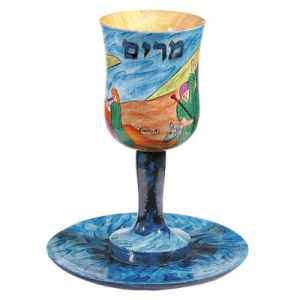 Wooden Miriam's Cup with Tambourine