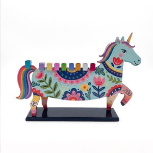 Unicorn Hanukkah Menorah