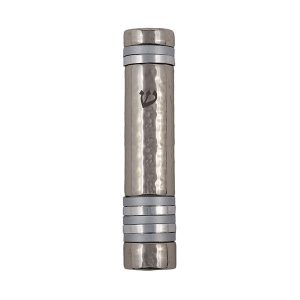 Mezuzah Case with Rings in Silver, 12 cm