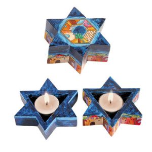 Star of David Travel Candlesticks - Jerusalem