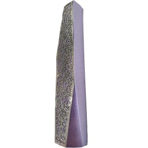 Geometric Mezuzah Case with Pomegranates, Purple
