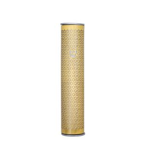 Cutout Magen David Mezuzah Case in Gold, 10 cm