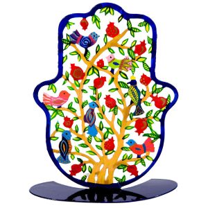 Standing Hamsa with Pomegranate Tree and Birds