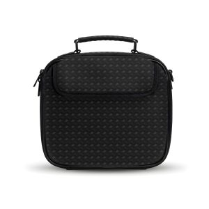 Compact Black Tallit and Tefillin Suitcase - Rhombus Pattern with One Dedicated Compartment for Rashi Tefillin