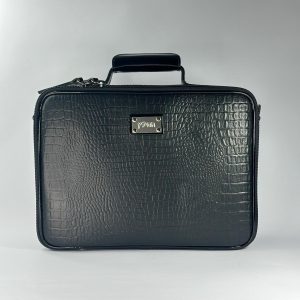Genuine Premium Leather Tallit and Tefillin Bag - Crocodile Texture Finish (Two-Compartment Model)